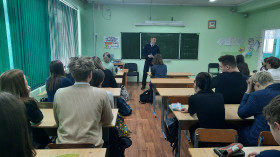 Встреча учащихся 11а класса с заместителем начальника ОМВД России «Усинский».